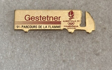 Pin’s JO Jeux Olympiques Albertville 92 Gestetner 91 parcours de la flamme COJO