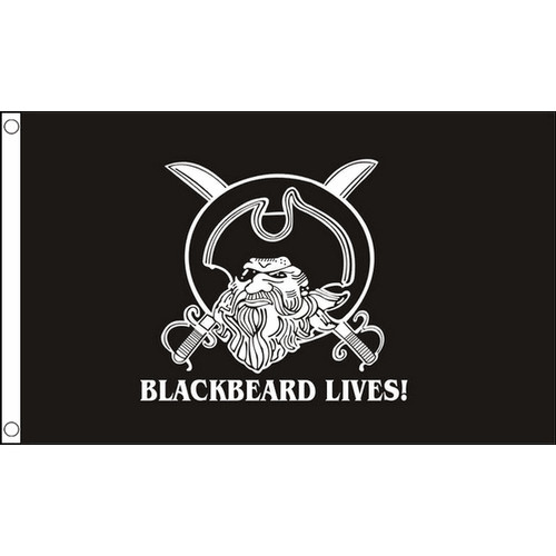 Drapeau pirate barbe noire - drapeau,