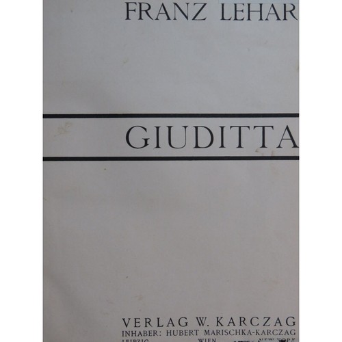 Lehar franz giuditta opérette - franz,