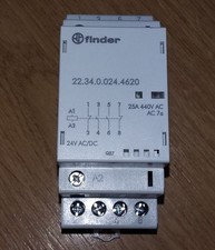 Contacteur finder 4 poles 2no + 2 nf 25a bobine 24v REF 22.34.0.024.4620