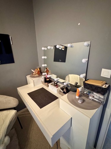 Bureau coiffeuse design blanc - bureau/coiffeuse,