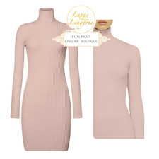 Robe Merino Rib Par Wolford XS Pétale Rose Rosa Tube Robe Avec La Laine