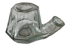 Encrier Ancien Siphoïde en Verre Soufflé XIX ème Siècle France Antique Inkwell