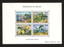 MONACO Bloc YT N°51 DE 1990  LES 4 SAISONS DU CITRONNIER NEUF**