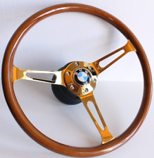 Volant compatible avec BMW Vintage Bois Chrome Doré E24 E28 E30 E32 E34 86-92