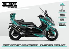 Autocollants Graphiques "Camo Teal" Compatible Avec YAMAHA TMAX 500 2008 - 2011