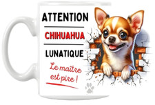 Mug Personnalisé en céramique chien Chihuahua. Prénom de votre animal 