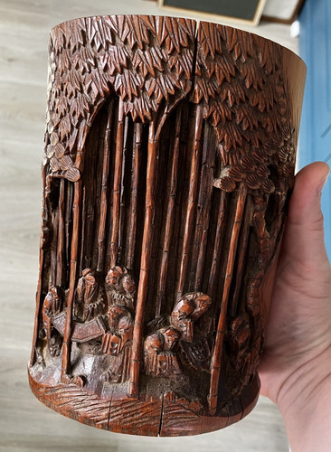 Ancien pot bambou bitong - bitong, porte