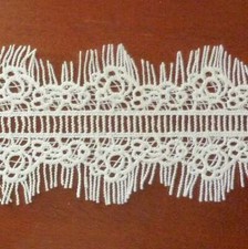 ruban Dentelle blanche frange
