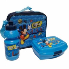 Sac Isotherme Mickey Mousse avec Boîte Goûter Gourde Sport 350 Ml Garçon Neuf FR