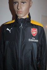 PUMA Arsenal London Chaud Haut Wind Stade Veste Noir Jaune Toutes Tailles Neuf