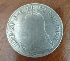 Ecu Louis XV 1734 L BAYONNE pièce de monnaie argent royale