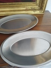 Lot plat de service X 2 inox Jean couzon Modèle Perlée - Tbe 