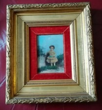 petite photo réhaussée Napoléon III dans encadrement doré bois et stuc marquise 