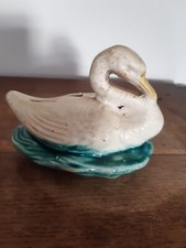 Ancienne tirelire a casser Cygne barbotine