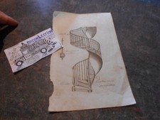 Ancien Imprimé XIXe siècle Catalogue Ferronnier Fer Forgé Rampe Escalier Anglais