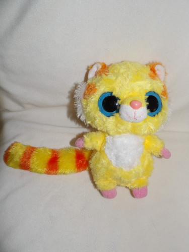 Doudou peluche tigre jaune - peluche,