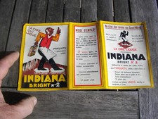 Etiquette a bidon Fer Tôle Flacon Bouteille Verre Publicité Cire Liquide INDIANA