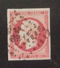 TIMBRE N°17 B ROSE 4 MARGES