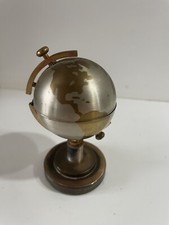 BRIQUET De TABLE Vintage Windmill Forme Globe Terrestre Doré Collection Déco