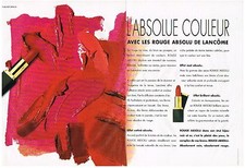 PUBLICITE ADVERTISING  1994   LANCOME  cosmétiques L'ABSOLUE COULEUR (2 pages)