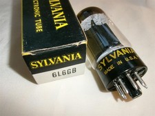 LAMPE SYLVANIA USA 6L6-GB Beam Power TUBE black plate fully tested NOS NIB =°=