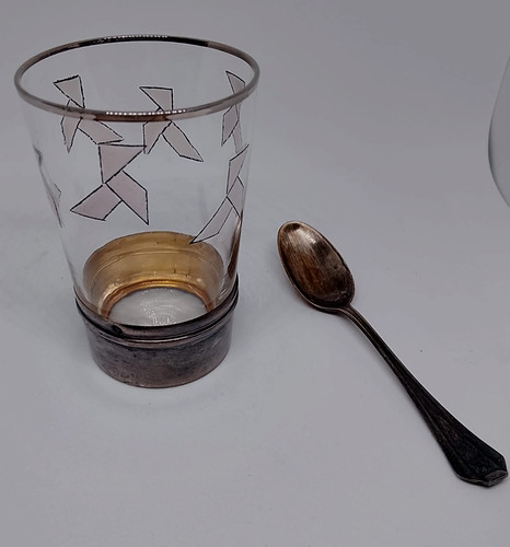 Verre gravé cuillère - gravé, et