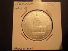 100 FRS  Argent BE 1995 " PANTHEON" 4000 ex.