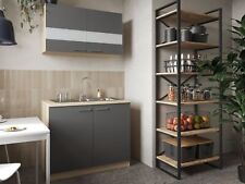 Meuble Sous Évier Meuble Haut Cuisine 100 Cm Chêne Sägerau Gris Merle Respekta