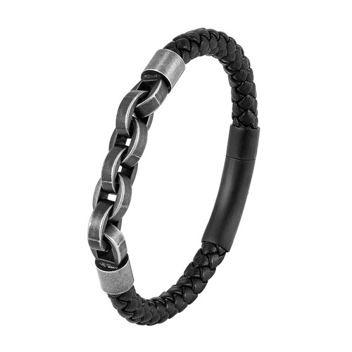 Bracelet homme cuir tressé - homme,