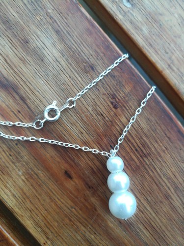 Collier perles crème - collier,