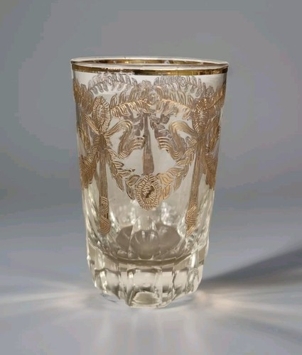 Verre grave dore - verre,