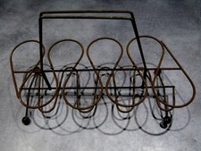 Ancien panier métallique, porte verres ou canettes(8), vintage, dans son jus