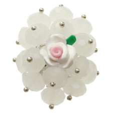 Bague cristal facettes BLANCHE