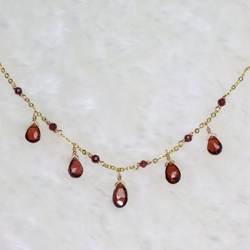 Collier grenat pierre - collier, en