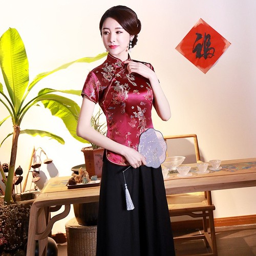 Chemisier chemise satin style