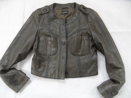 Veste courte cuir sans - courte, col
