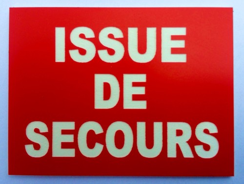 Panneau issue secours - "issue, secours"