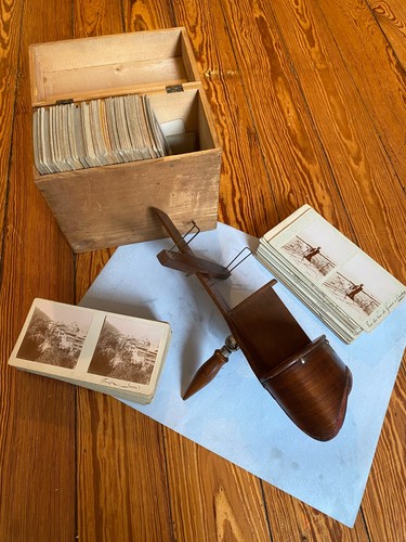 Stéréoscope ancien bois - stéréoscope, en