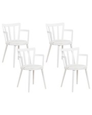Chaises de Salle à Manger en Matière Synthétique et Cuir PU Blanches Lot de 4 Mo