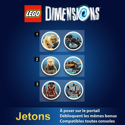 Lots jetons lego dimensions - jetons,