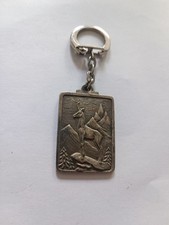 Porte-clés Montagne Chamois RANVIER Spécialiste Peau PARIS Keychain Vintage 60'