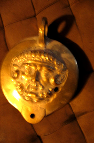 Lampe huile romaine bronze - lampe,