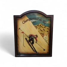 Tableau Skieur bois relief