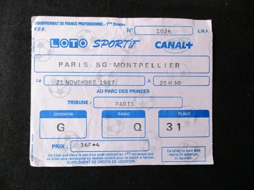 Ticket billet football ancien - billet,