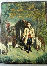 Huile sur papier - , enfant
