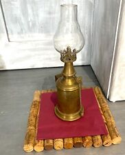 ANCIENNE LAMPE ESSENCE PÉTROLE PIGEON 26cm VERRE et Etouffoir parfait état