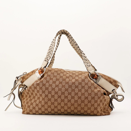 Sac gucci hobo bambou toile - gucci,