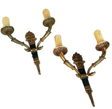 PAIRE D'APPLIQUES EN BRONZE