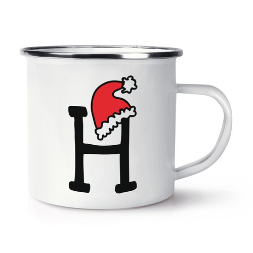 Lettre noël chapeau émail - lettre, h